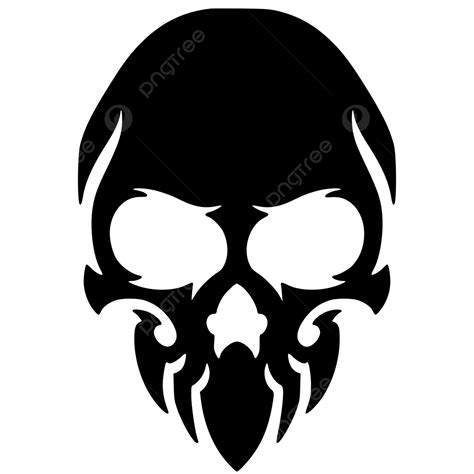 Kepala Tengkorak Ilustrasi Maskot Logo Siluet Bayangan Seni Vektor