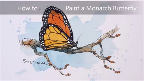 A Line And Wash Watercolour Of A Monarch Butterfly Simple Fun And