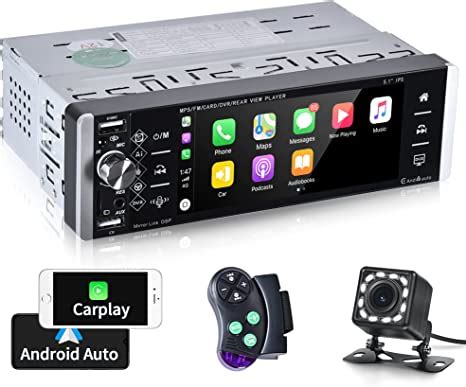 Rimoody Single Din Car Stereo With Apple Carplay Android Auto Bluetooth Din Touchscreen Car