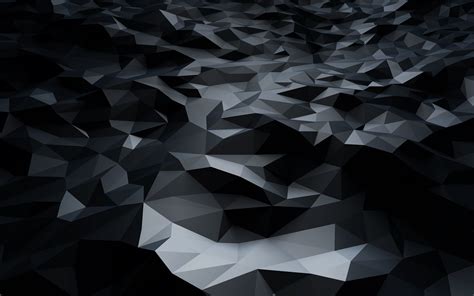 Download Abstract Black Low Poly Hd Wallpaper For 2880 X 1800