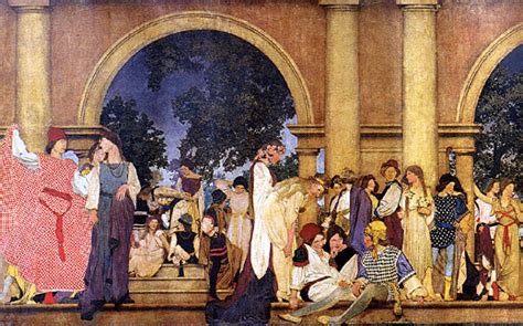 #maxfield parrish #painting #neoclassicism #contemporary art #surrealism #art #oil #illustration. American Paintings Auction at Sotheby's May 27, 1999