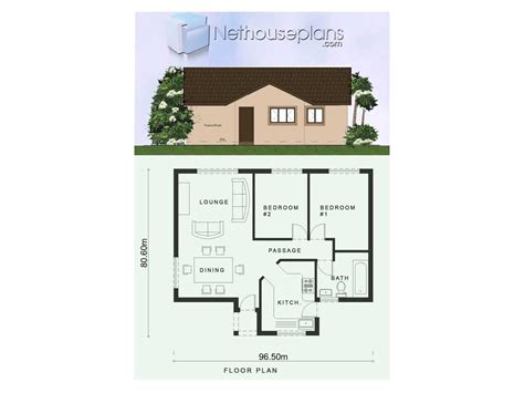 2 Room House Plans Low Cost 2 Bedroom House Plan Nethouseplans