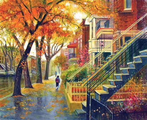 720p Free Download Autumn Street Art Autumn City Paintings Cool