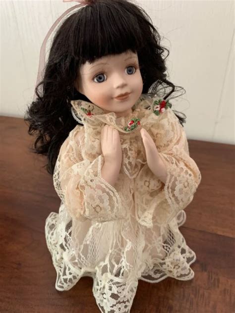 Praying Pretty Porcelain Little Girl In Lace Dress Doll Artmark Chicago