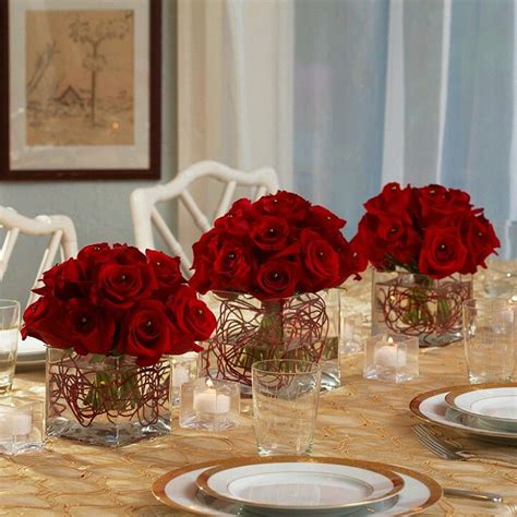 Red Roses Glitter Pins Wire Red Roses Centerpieces Rose