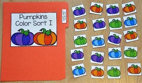 Pumpkin Colors Sorting Task 100 File Folder Games At File Folder