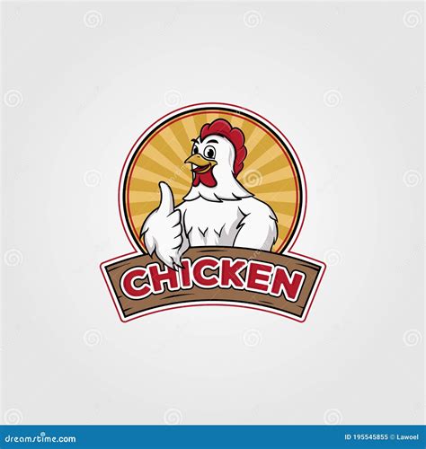 Chicken Logo Vector Illustration Design Chicken Cartoon On Badge