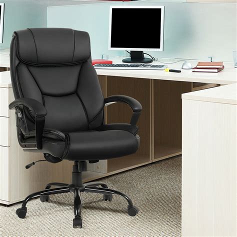 big and tall office chair 500lb wide seat desk chair with lumbar support armrest swivel rolling