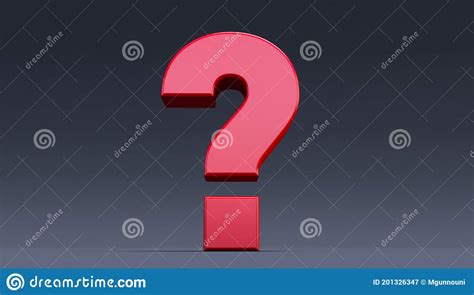 3d Render Of Red Question Mark On A Black Background Stock