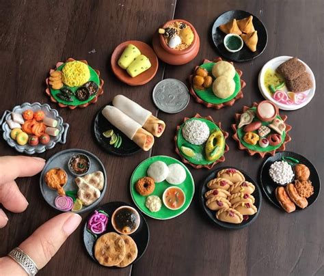 Handmade Polymer Clay Dollhouse Food Miniaturesmagnets Indian Cuisine