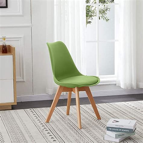 Ofcasa Modern Kitchen Dining Chair With Padded Seat Beech Wood Legs
