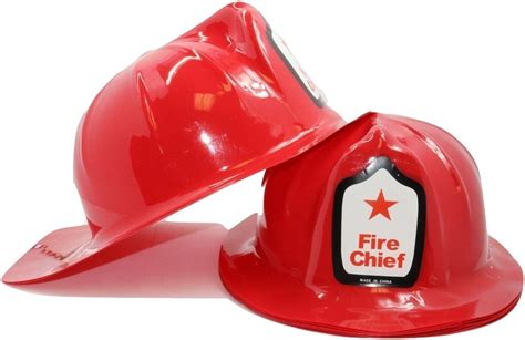 Adult Size Firefighter Chief Hats 12 Pack Fireman Helmets