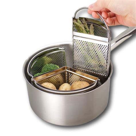 Saucepan Triple Divider And Separator Set Saves Energy And Space When
