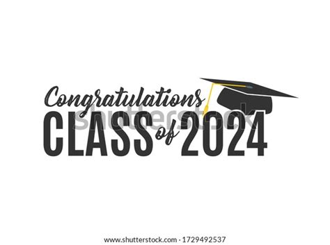 Congratulations Class 2024 Class 2024 High Stock Vektor Royaltyfri