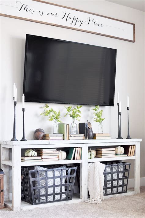 Get help for your projects, share your finds, and show off your before & after. Simple Early Fall Mantel | Living room tv, Tv decor, Home ...