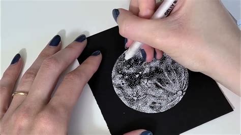 How To Draw A Moon Stippling Youtube