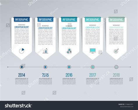 Vektor Stok Timeline Infographics Diagrams Graphs Web Design Tanpa