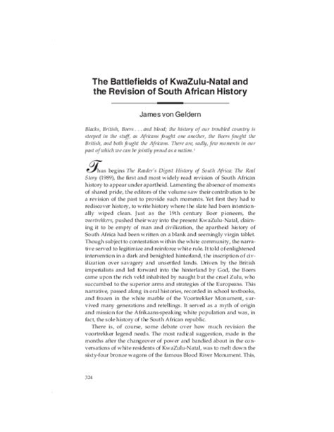 Pdf The Battlefields Of Kwazulu Natal And The Revision Of South