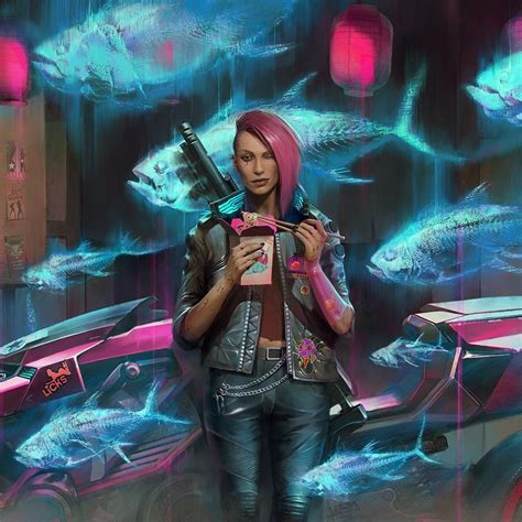 1080x1080 Cyberpunk 2077 Cyborg Girl Art 1080x1080 Resolution Wallpaper