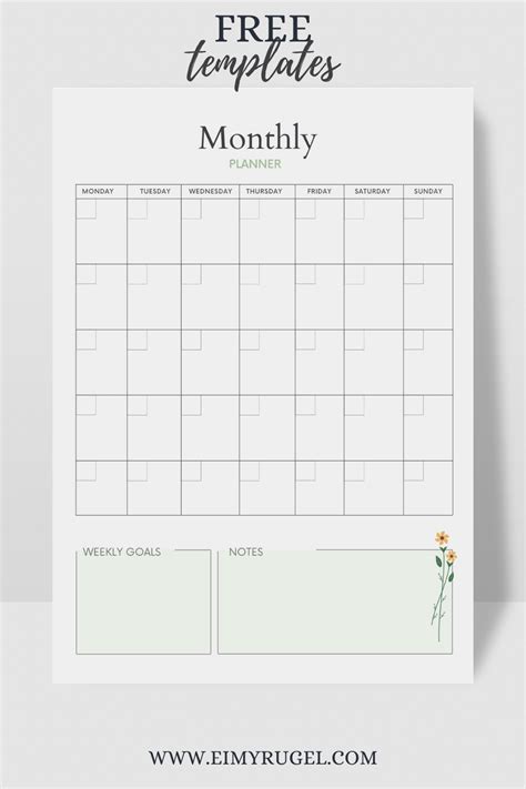 Free Editable Monthly Planners Artofit