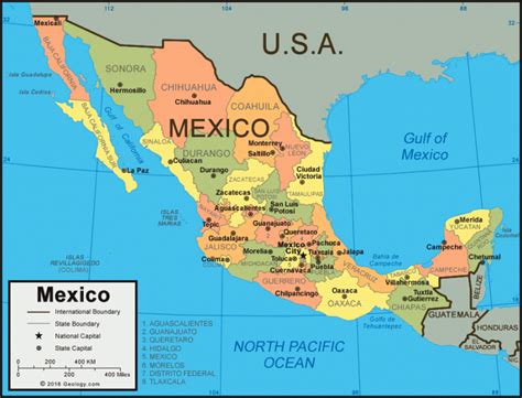 Lista De Estados De Mexico Y Sus Capitales Con Mapas Información