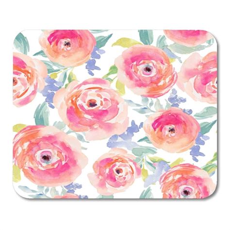 Background Cute Repeating Pink Watercolor Flower Pattern With Peonies