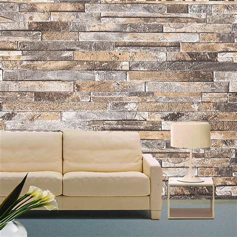 3d Wall Paper Brick Stone Pattern Vinyl Wallpaper Roll Living Room Tv