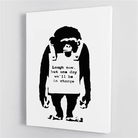 Banksy Laugh Now Monkey Canvas Print Or Poster Canvas Art Rocks