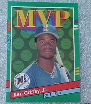 And for a good reason… leaf had raised plenty of eyebrows with its breakout 1990 set the year before, upping the standard for card quality and design. 1990 Leaf MVP Griffey JR Mariner OF Baseball Card 392 - Baseball