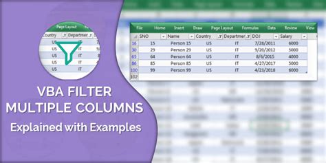 Vba Filter Multiple Columns Excel Data Filtering Columns