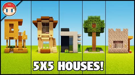 5 Minecraft 5x5 Houses Easy Tutorial You Can Build Youtube