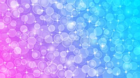 Abstract Blurred Bokeh Sparkles And Bubbles In Blue And Pink Gradient