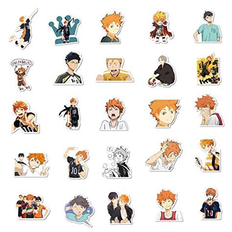 50 Pcs Haikyuu Stickers Anime Doodle Stickers Travel Trolley Sticker