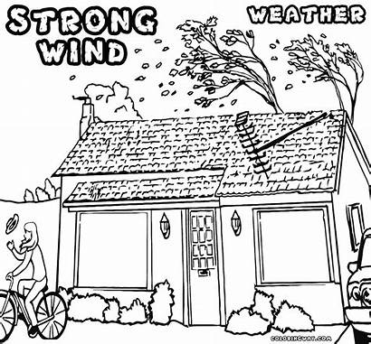 Weather Coloring Pages Wind Strong Colorings