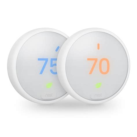 Nest Thermostat E Smart Wi Fi Programmable Thermostat White 2 Pack
