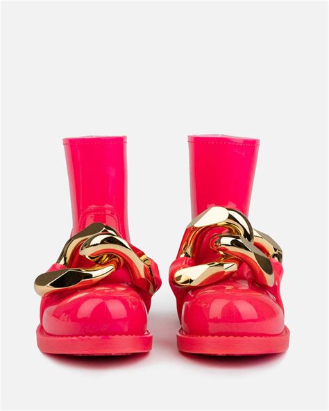 Chain Rubber Boot In Fluorescent Pink Svrn