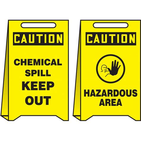 Reversible Caution Chemical Spill Keep Out And Hazardous Area Fold Ups