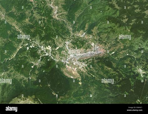 Colour Satellite Image Of Sarajevo Bosnia And Herzegovina Image Taken