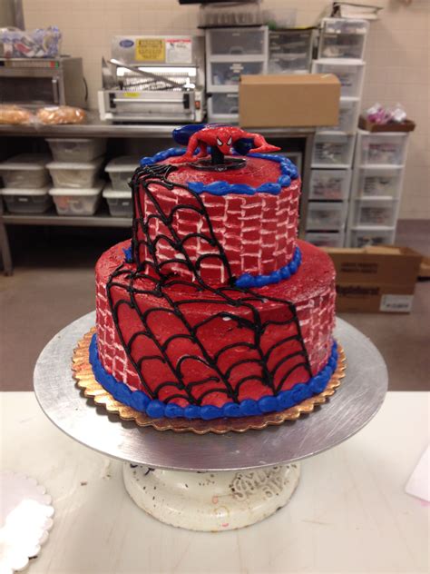 Spider Man Two Tiered Cake Spiderman Tiered Cakes Desserts Food