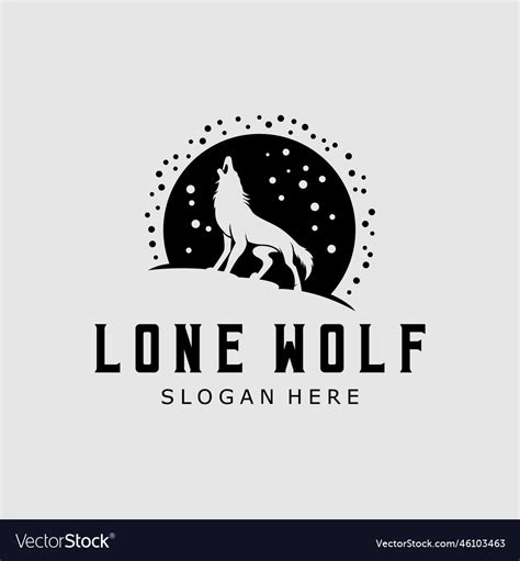 Lone Wolf Logo Design Royalty Free Vector Image