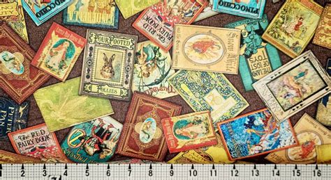 Robert Kaufman Library Of Rarities Antique Books Fabric By The Etsy