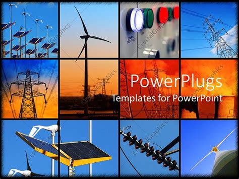 Powerpoint Template Background Formed Of Twelve Different Electricity