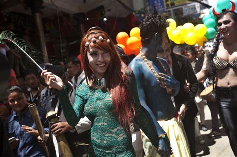 Nepal Gay Community Parades For Same Sex Marriage Daily Mail Online