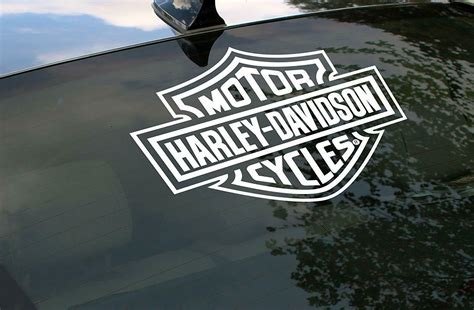 Harley Davidson Logo Die Cutz White Vinyl Rear Windshield Decal