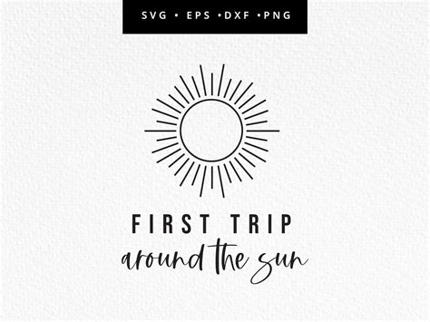 First Trip Around The Sun Svg Boho Sun Svg File 1st Birthday Etsy