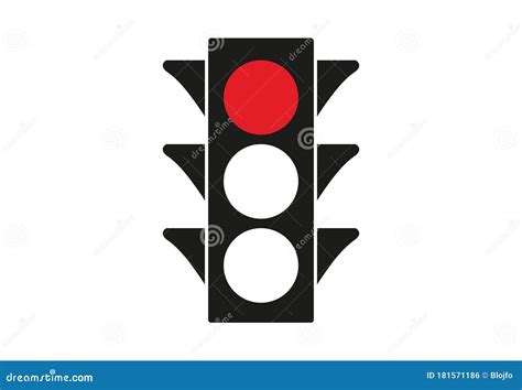 Traffic Light With Red Signal Stock Vector Illustration Of Stop
