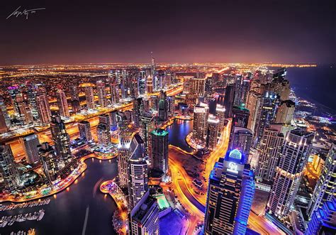 City Skyline Night The City Lights The Evening Excerpt Dubai