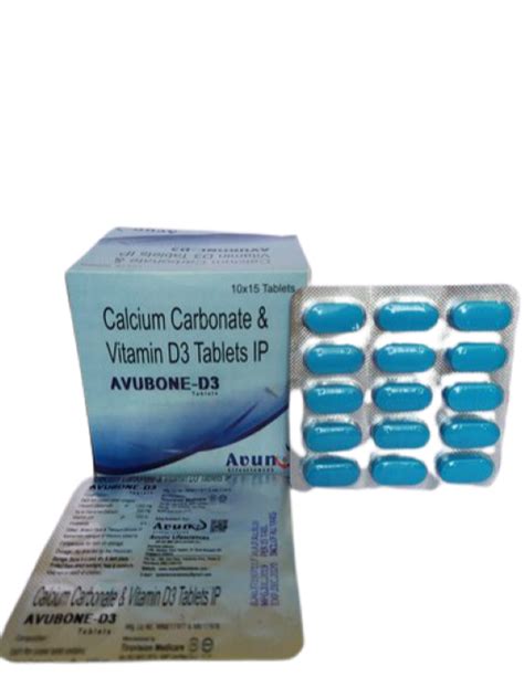 Calcium Carbonate And Vitamin D3 Tablet Ip Packaging Size 10x10 Tablets Packaging Type Strips