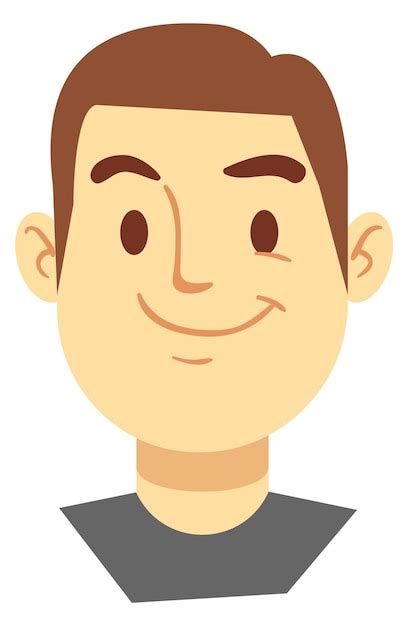 Premium Vector Smiling Man Portrait Cartoon Face Happy Person