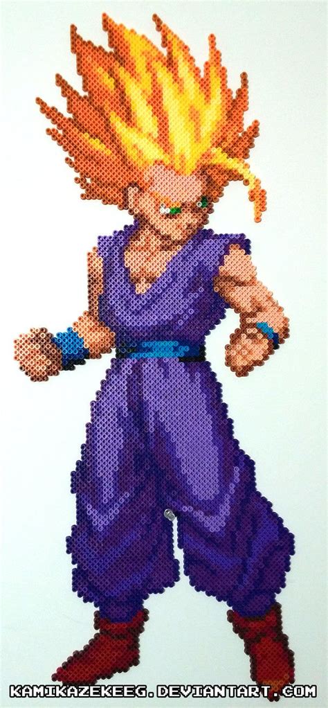 Maybe you would like to learn more about one of these? SSJ2 Gohan Perler Beads by kamikazekeeg | Anime pixel art, Pixel art, Perler beads